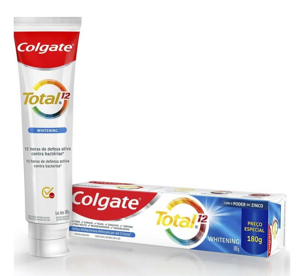 Creme dental colgate total 12 whitening 180g - Supermercado Rio das Pedras